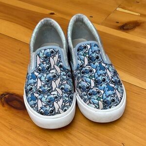 Disney Stitch Blue & White Slip-On Sneakers | Kids Size 5